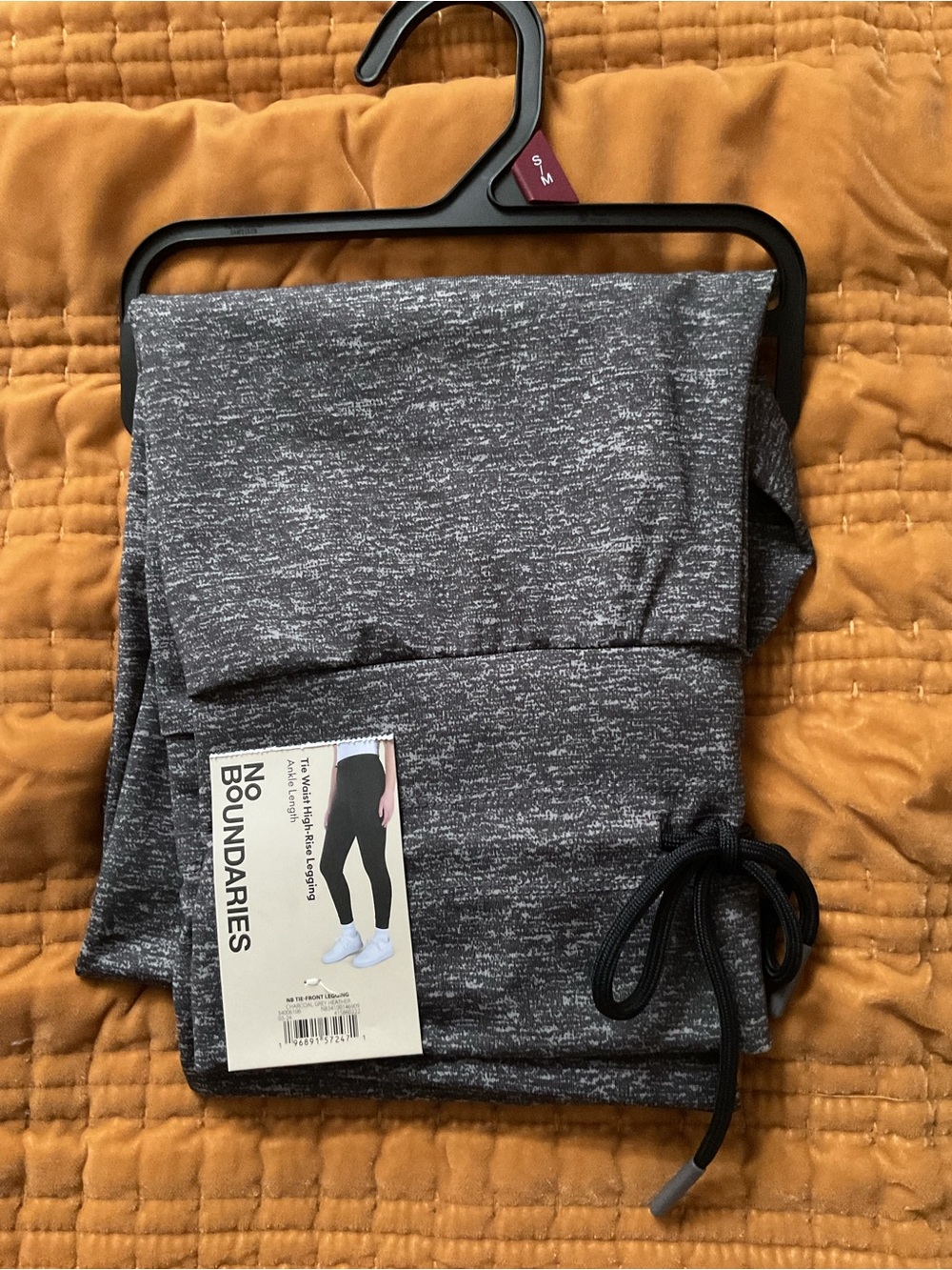 No Boundaries Charcoal Grey Heather Tie-Waist High-Rise Legging
